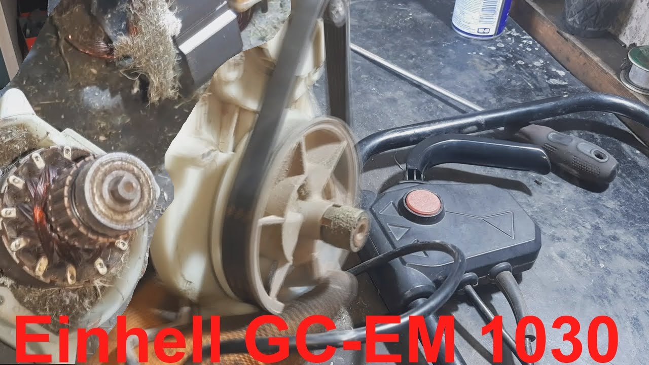 Газонокосилка Einhell GC-EM 1030 туго вращается нож - ремонт. - YouTube