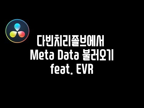 다빈치리졸브에서 메타데이터/Meta Data를 불러오기