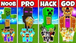 Minecraft: FAMILY MONSTER MUTANT HOUSE BUILD CHALLENGE - NOOB vs PRO vs HACKER vs GOD in Minecraft