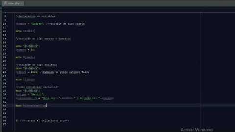 Impresion, Definición de variables y Uso de Instruccion IF en PHP