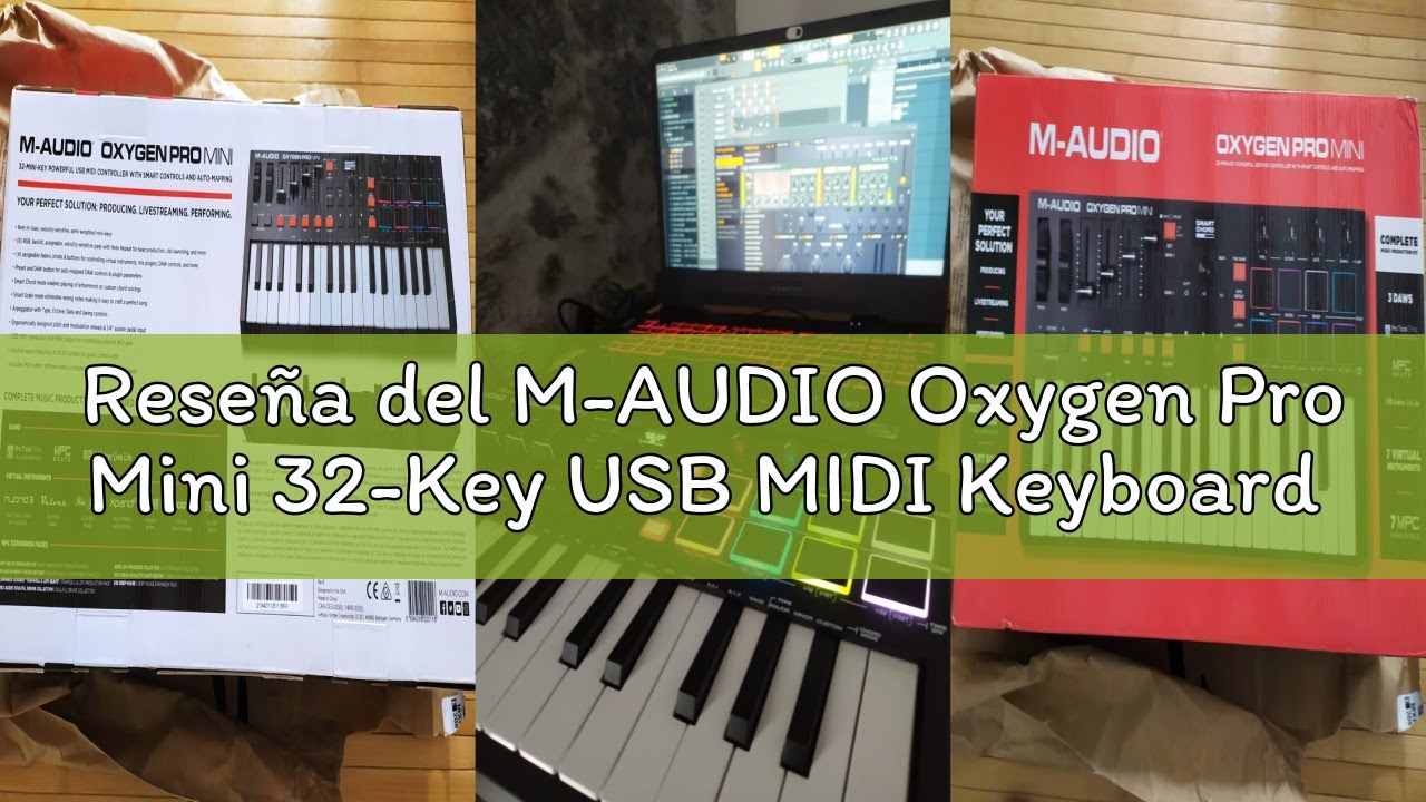 Reseña del M-AUDIO Oxygen Pro Mini 32-Key USB MIDI Keyboard Controller para MacOS y WinOS, con Beat