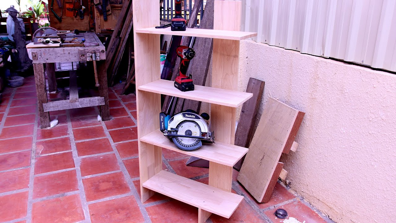 ធ្វើធ្នើរដាក់សៀវភៅដោយខ្លួនឯងDIY Shelf at Home with Simple Tools YouTube