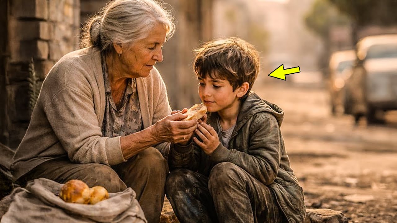 Mãe idosa divide seu pão com um garoto faminto e cria um laço que ninguém imaginava
