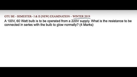 SOLUTION - WINTER 2019 Q.1 (b) GTU BASIC ELECTRICAL ENGINEERING (3110005)