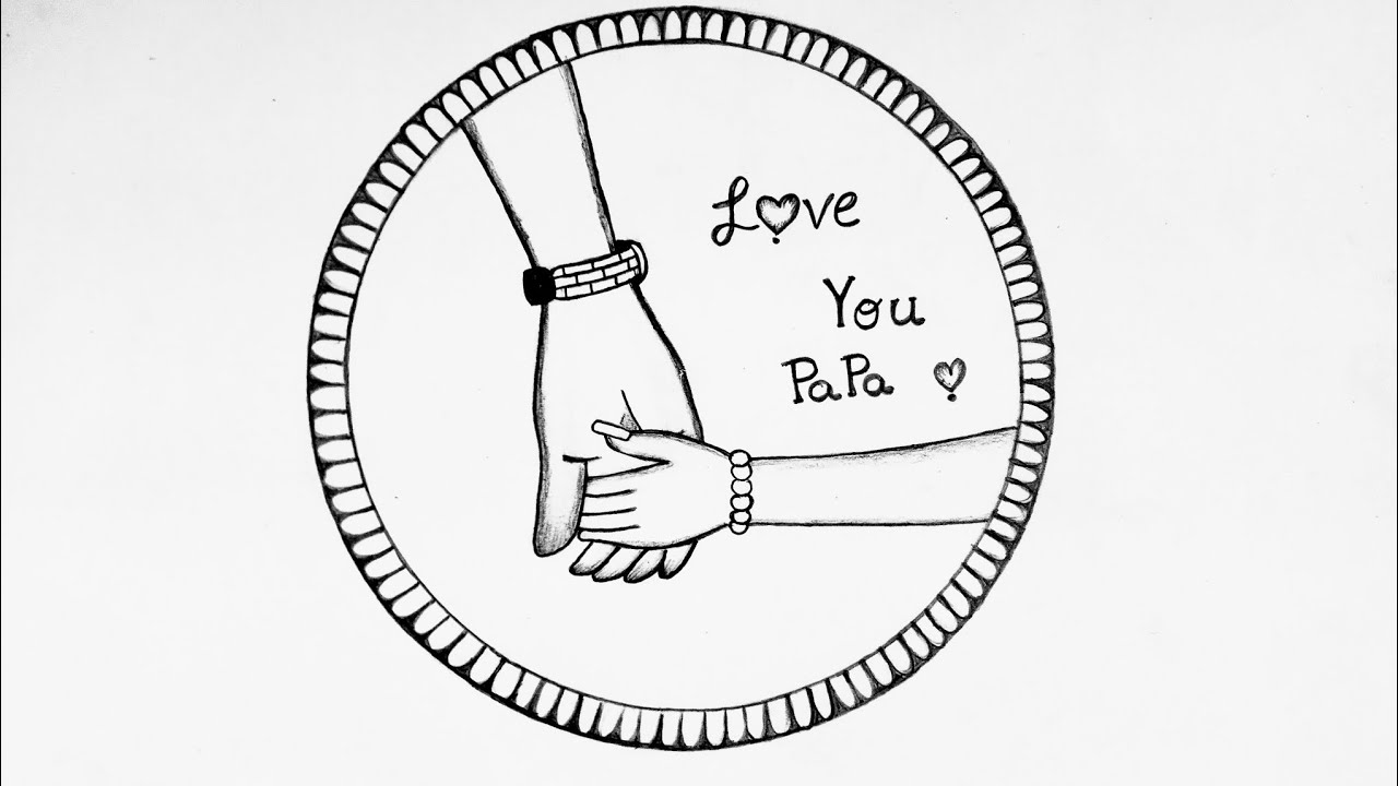 Happy Father's Day ❤️ || Father Day Drawing ||   Father and Daughter Hand Drawing.....