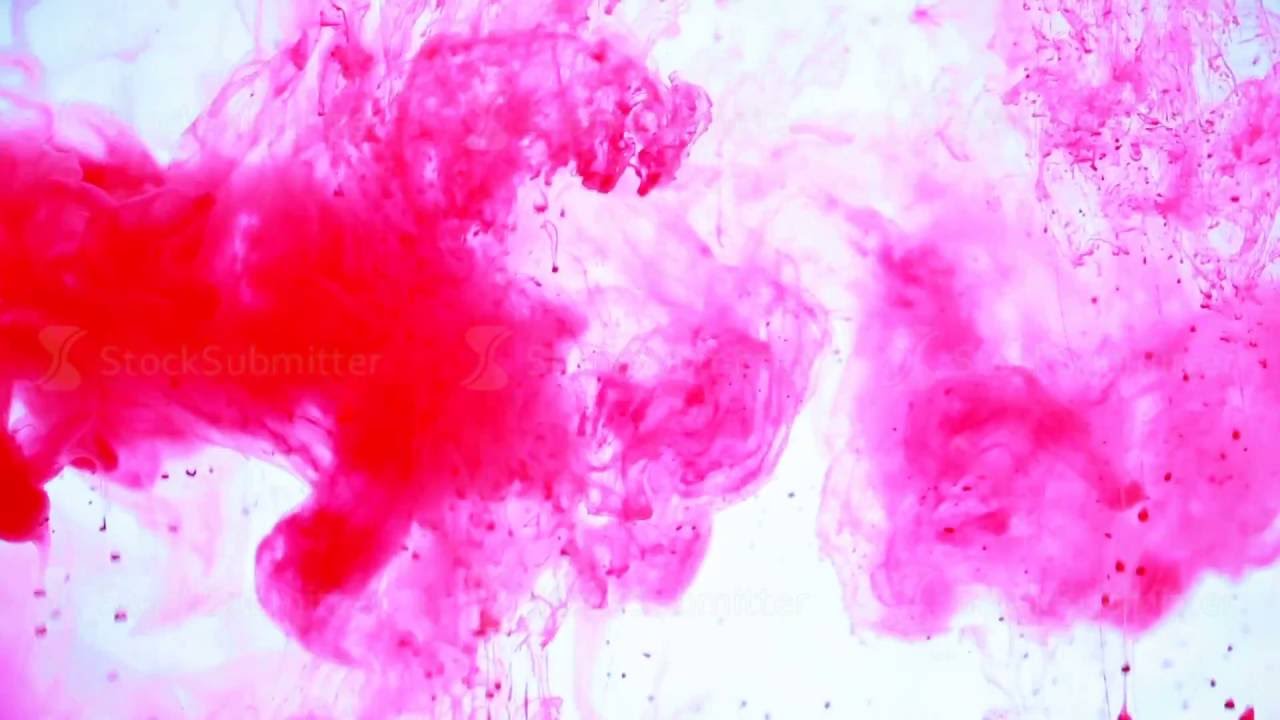 Pale pink color spreading paint on a white background. - YouTube