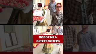 Puducherry Votes With A Tech Twist As Robot Nila Greets Voters | Elections #voting #puducherry