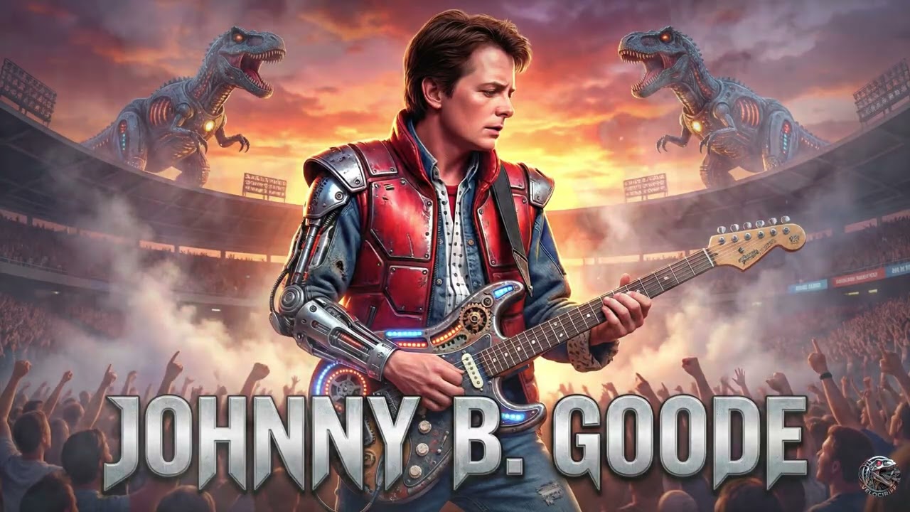JOHNNY B. GOODE - Chuck Berry (Marty McFly Style) | Dark Cinematic Arena Rock Cover (90s Rock)