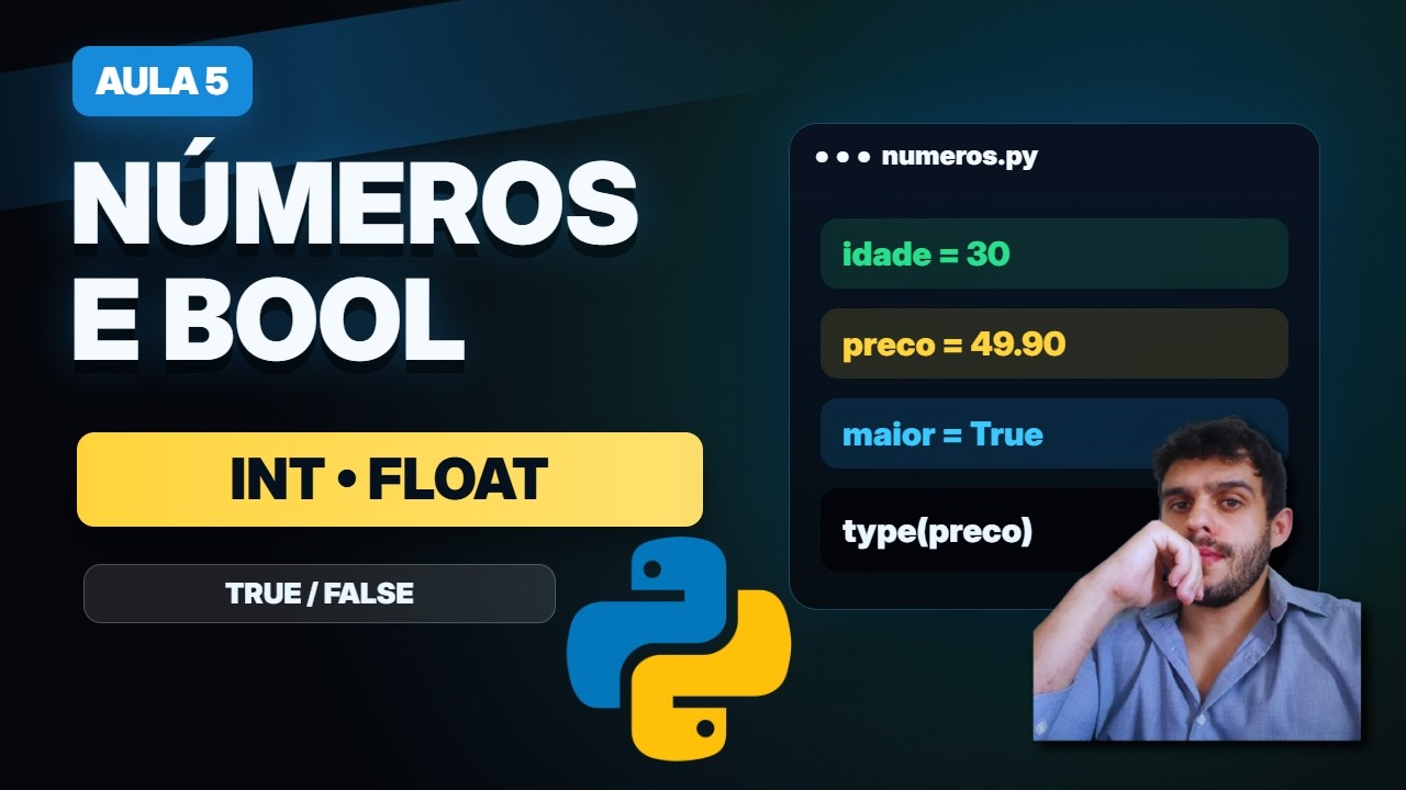 Tipos de Dados em Python: Int, Float e Boolean (Aula 5) - YouTube