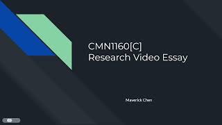 CMN1160 Research Video Essay