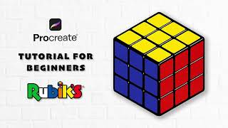 How to draw Rubik’s Cube 🟨 Easy Procreate Tutorial for Beginners screenshot 3