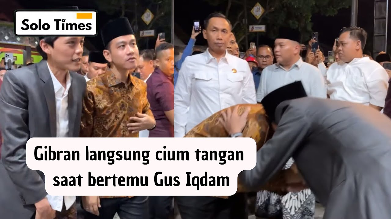 Wapres Gibran Disambut Deretan Santri Gus Iqdam Saat Tiba di Sabilu Taubah, Blitar.