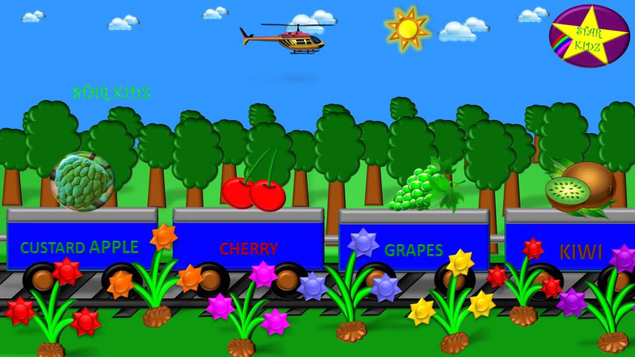 Fruits Train Rhyme Learning Fruits Fruits Train YouTube