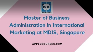 Know About The Master Of Business Administration In International Marketing- Applycourses