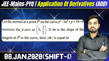 Let the normal at a point P on the curve y2 – 3x2 + y + 10 = 0 intersect the y-axis at (0, 3/2)