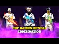 TOP 20 BEST DRESS COMBINATION WITH CUP RAMEN BUNDLE ! NEW BOOYAH PASS SEASON 29 COMBINATION#freefire