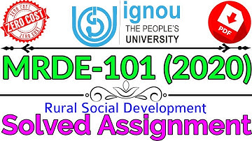 MRDE101 IGNOU Solved Assignment PDF 2020 Download, Rural Social Development, Master of Arts
