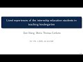 Lived experiences of the internship education students in teaching kindergarten