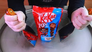 KitKat ice cream rolls street food - ايسكريم رول على الصاج كيت كات