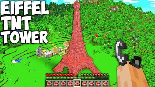 What happens if You Blow up a huge EIFFEL TOWER OF TNT  Giant TNT Explosion in Minecraft !!!