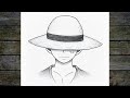 رسم سهل رسم لوفي بقلم الرصاص رسم انمي سهل كيفية رسم الأنمي خطوة بخطوة 