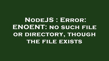 NodeJS : Error: ENOENT: no such file or directory, though the file exists