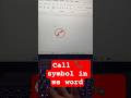 Call 📞 symbol in ms word