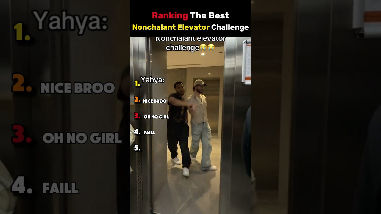 Ranking The Best Nonchalant Elevator Challenge #nonchalant #challenge