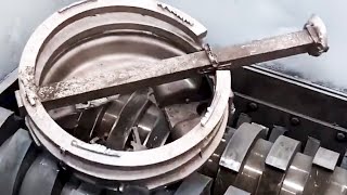 Incredible Harsh Broken Engine Shredding Process By Strongest Powerful Shredder &amp; Crusher Machine