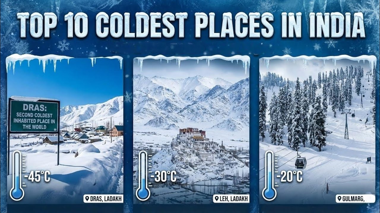 Top 10 Coldest Places of India | Extreme Winter Destinations | Travel Video
