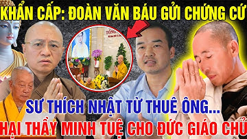 KHẨN CẤP: Đoàn Văn Báu GỬI CHỨNG CỨ - Sư Thích Nhật Từ THUÊ ÔNG HẠI THẦY Minh Tuệ Cho Đức Giáo Chủ