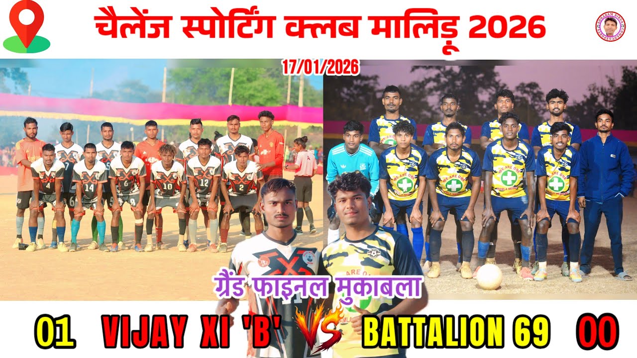 VIJAY XI 'B' 🆚 BATTALION 69//Grand finale match//Chalenge Sporting Club Maliru football match 2026