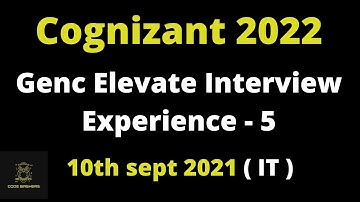 #5 Cognizant Genc Elevate Interview Experience | TR And HR Ques | IT Candidate | 10 september 2021