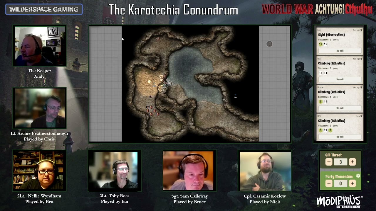 World War Achtung! Cthulhu 2d20 RPG Actual Play -The Karotechia Conundrum S2E6 -Wilderspace Gaming