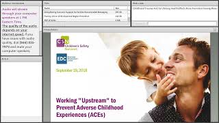 Working “Upstream” to Prevent Adverse Childhood Experiences (ACEs) - September 19, 2018