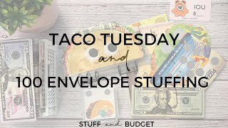 TACO TUESDAY Savings Challenge Day   | Let's Stuff My 100 Envelope Challenge