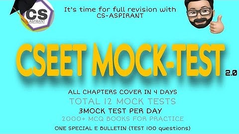 E-bulletin Full Mock Test Free  on 8/1/2021 CSEET Students For update Subscribe us