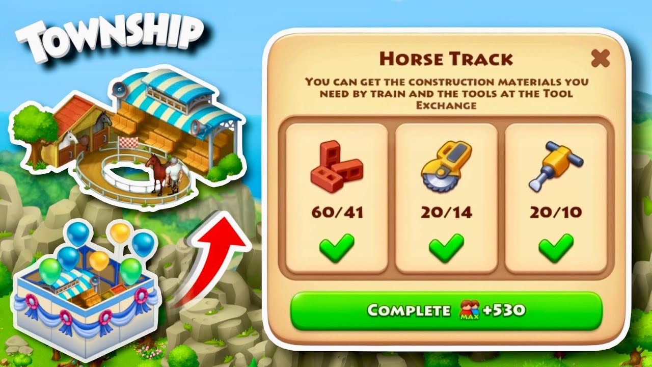 Horse Track Unlocked - Township lvl 64 Gameplay