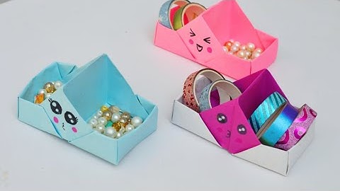 DIY | 2 Section Origami Box | Tray Tutorial - Stacking Boxes/ Double boxes organizer/ Back to school