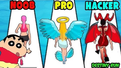 NOOB vs PRO vs HACKER | in destiny run | with shinchan and his friends | shinchan gaming