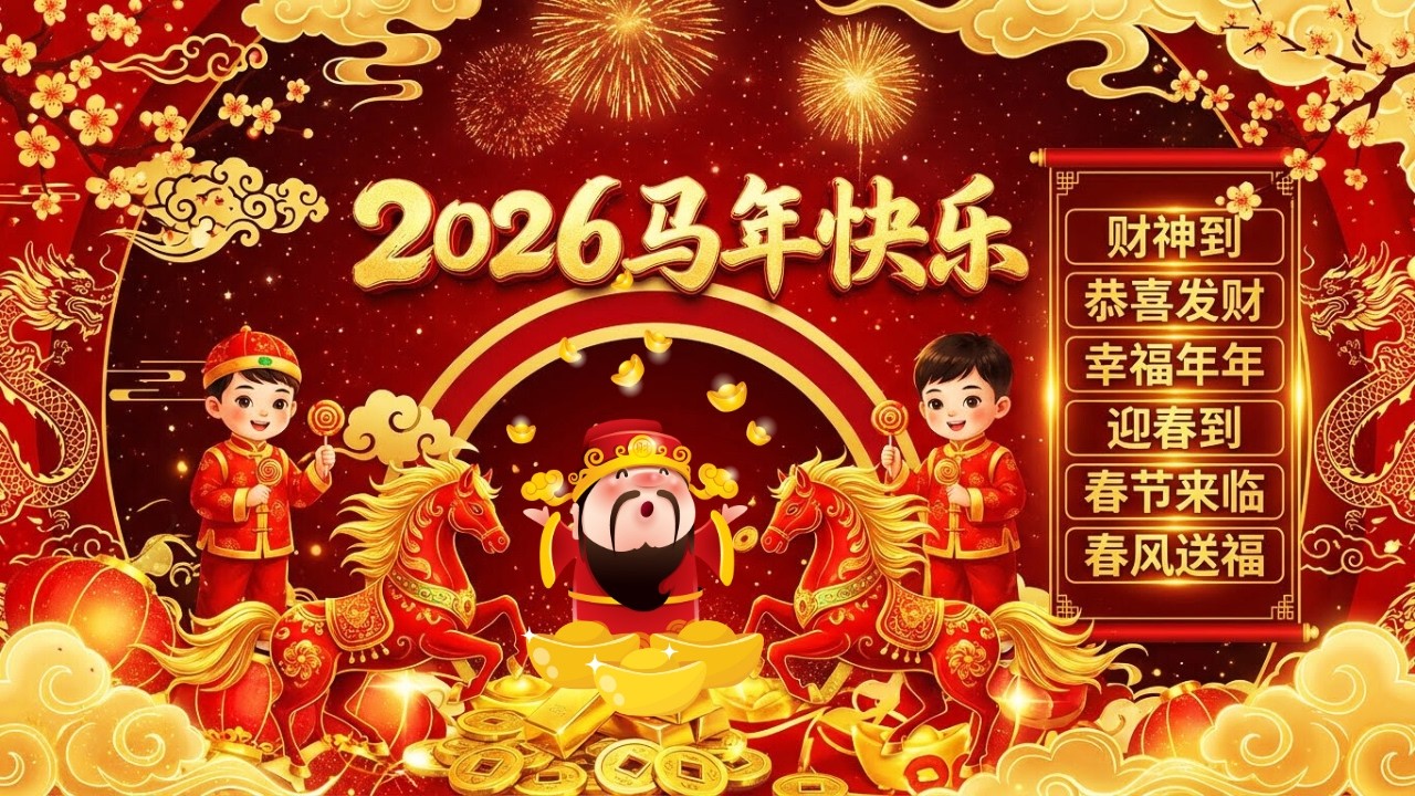 🏆 Top 100 Chinese New Year Songs 2026 🧧 新年贺岁金曲大全 | 恭喜发财・财神到・拜年歌曲精选 | CNY Music Nonstop 2026