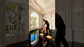 This Epoxy Floor Looks DANGEROUS 😳 7-Star Mansion Epoxy Floor #shorts #homedecor #renovation