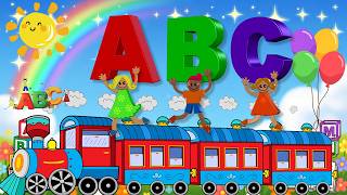 A for Apple 🔤 ABC Train Song | Kids Learning Video | Hindi + English