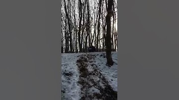 Retard guy screams in forest