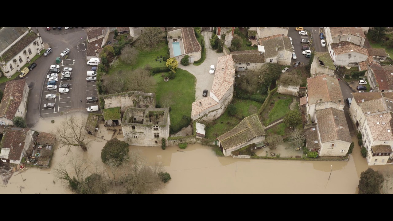 La crue à Podensac vue du ciel 4 et 5 février 2021