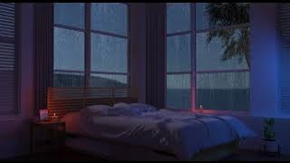At dawn, listen to the sound of rain in a quiet resort bedroom overlooking the sea.