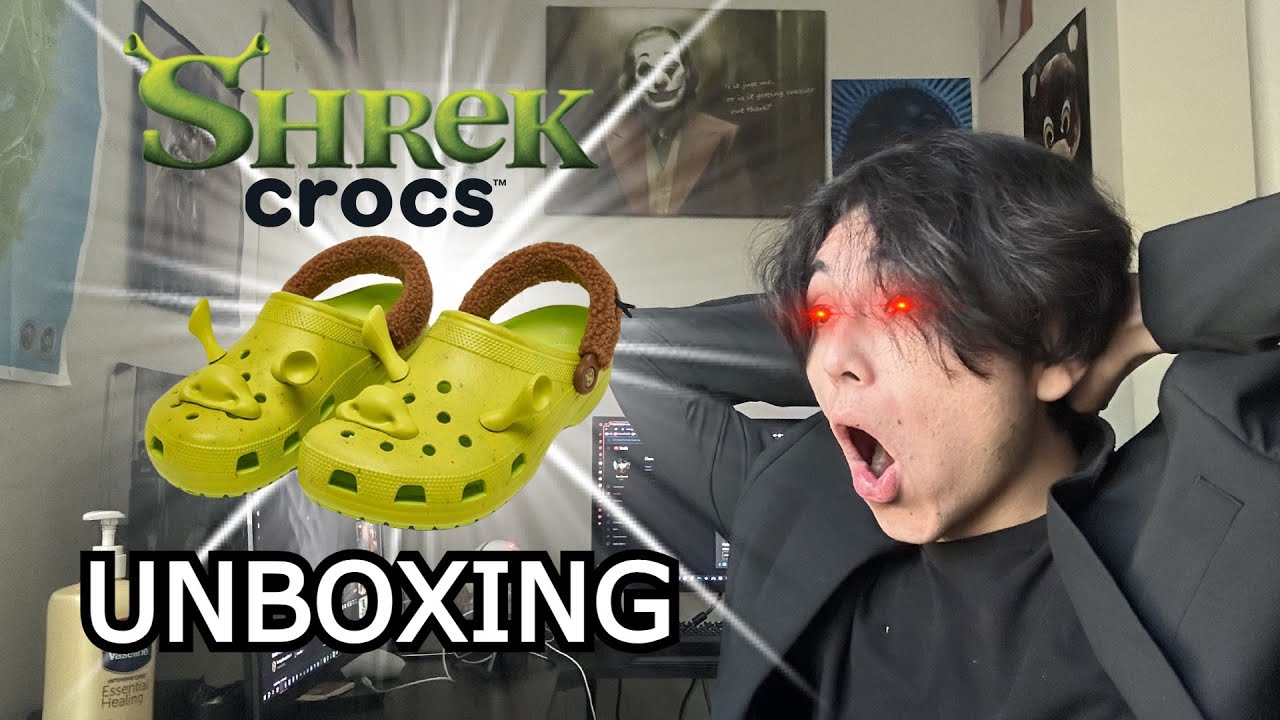 Apaixonado por esse #crocs do Shrek! 💚 #unboxing @Crocs