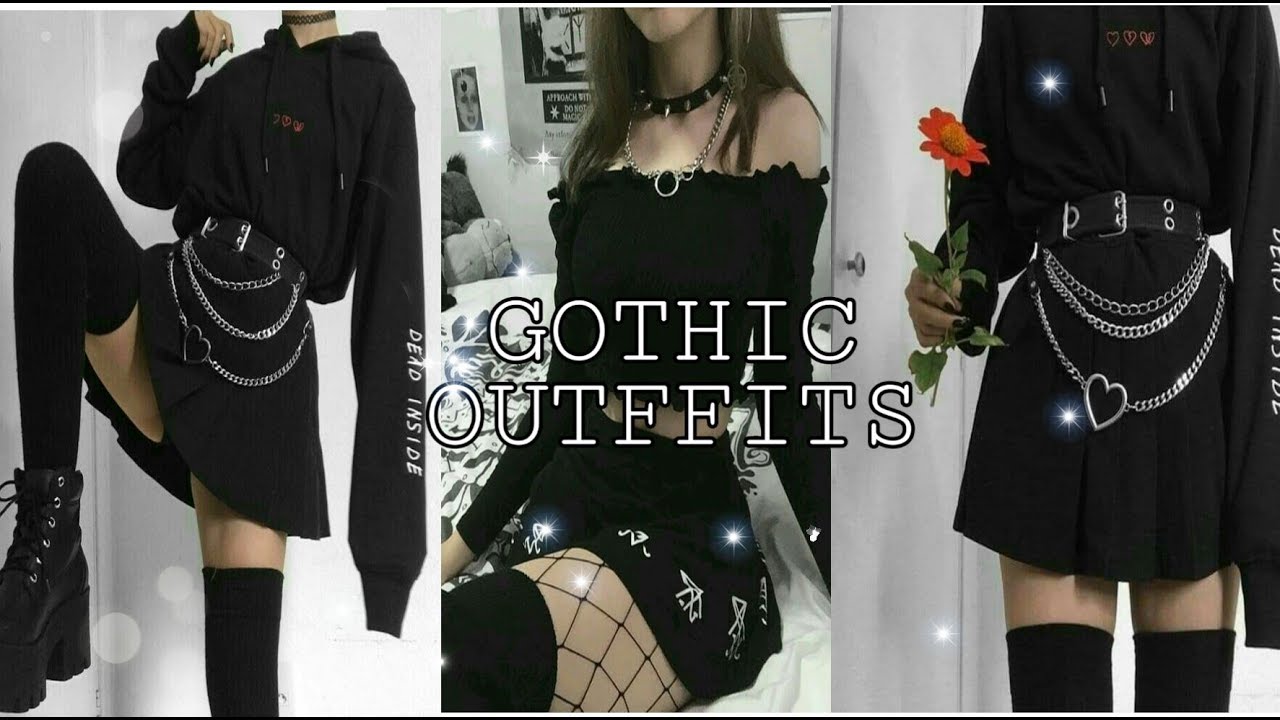 GOTHIC TUMBLR OUTFITS 2020 || Korean inspired - YouTube