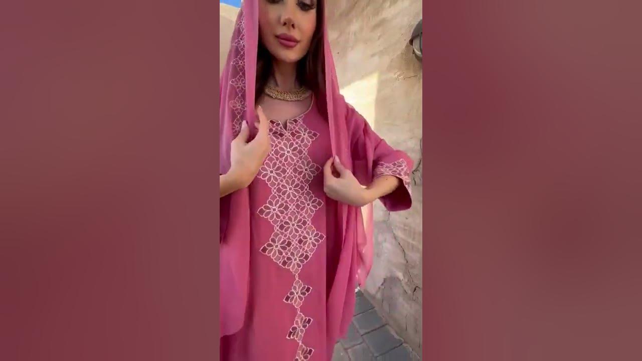 Traditional Emirati Dress/ Mukhawar - Boksha - YouTube