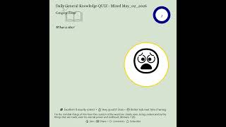 Daily General Knowledge Quiz S May 02 2026